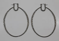 Metal Hoop 2 1/2" Hinged Back Earrings