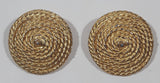 Vintage Gold Tone Rope Swirl 1" Clip On Earrings