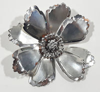 Flower Shaped Thin Layered Metal 2 3/4" Brooch Pin