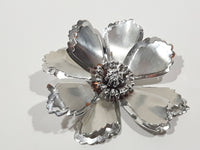 Flower Shaped Thin Layered Metal 2 3/4" Brooch Pin