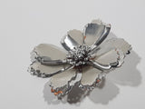 Flower Shaped Thin Layered Metal 2 3/4" Brooch Pin