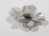 Flower Shaped Thin Layered Metal 2 3/4" Brooch Pin