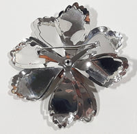 Flower Shaped Thin Layered Metal 2 3/4" Brooch Pin