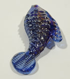 Vintage Iridescent Blue Carnival Glass 1 1/2" Long Aquarium Fish