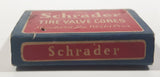 Antique 1930s Schrader Tire Valve Cores Box with Two Valves left