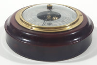 Vintage JG Gischard Wood Cased Brass and Glass Covered Barometer Weather Gauge 5"