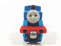 2011 Mattel Thomas & Friends Blue #1 Thomas Pulling Orange Passenger Car 5 1/2" Long Magnetic Die Cast Toy Vehicle W6268