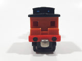 2011 Mattel Thomas & Friends Blue #1 Thomas Pulling Orange Passenger Car 5 1/2" Long Magnetic Die Cast Toy Vehicle W6268