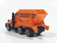 Unknown Brand Dump Truck Orange Plastic Die Cast Toy Car Vehicle
