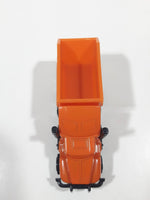Unknown Brand Dump Truck Orange Plastic Die Cast Toy Car Vehicle
