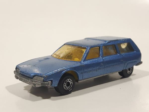 Vintage 1979 Lesney Matchbox Superfast No. 12 Citroen CX Blue Die Cast Toy Car Vehicle with Opening Rear Door