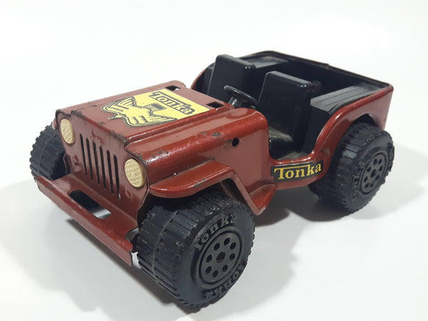 Vintage Tonka 810094 Jeep Brown Pressed Steel Die Cast Toy Car Vehicle