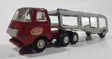 Vintage Tonka Auto Transport Car Carrier Truck Red and White Pressed Steel Die Cast Toy Car Vehicle