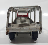 Vintage Tonka Auto Transport Car Carrier Truck Red and White Pressed Steel Die Cast Toy Car Vehicle