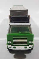 Vintage Tonka Semi Truck Livestock Horse Cattle Trailer Green and White Pressed Steel Die Cast Toy Car Vehicle