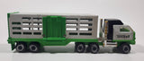 Vintage Tonka Semi Truck Livestock Horse Cattle Trailer Green and White Pressed Steel Die Cast Toy Car Vehicle