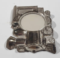 Vintage Train Engine Locomotive Shaped Metal Photo Picture Frame