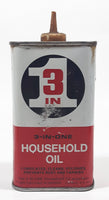 Vintage 3 In 1 Household Oil Tin Metal Handy Oiler Container 8 oz EMPTY