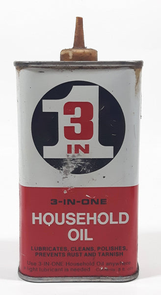 Vintage 3 In 1 Household Oil Tin Metal Handy Oiler Container 8 oz EMPTY