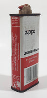 Vintage Zippo 57 Cent Lighter Fluid Red and White Tin Metal Container 4 1/2 Fluid Ounces 133 mL