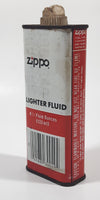 Vintage Zippo 57 Cent Lighter Fluid Red and White Tin Metal Container 4 1/2 Fluid Ounces 133 mL