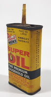 Vintage Super Seal Liquid Wrench Super Oil The Premium Household Oil Yellow  5" Tall Tin Metal Container 3 Fluid Ounces