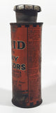 Rare Antique X Laboratories HX Liquid Repairs Leaky Radiator Orange 6 1/4" Tall Tin Metal Container 75 Cents Size For Fords Chevrolets Etc.