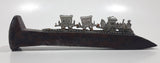 Vintage Railroad Spike with Metal Train Cars On Track 6 3/4" Long