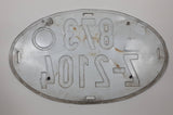 Vintage 1967 Western Germany Customs Export Hauptzollamt Stuggart-West Oval Shaped Metal Vehicle License Plate Tag 873 Z-2104