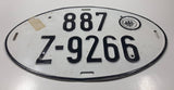 Vintage 1967 Western Germany Customs Export Bundesfinanzervwaltung Oval Shaped Metal Vehicle License Plate Tag 887 Z-9266