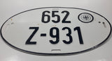 Vintage 1967 Western Germany Customs Export Bundesfinanzervwaltung Oval Shaped Metal Vehicle License Plate Tag 652 Z-931