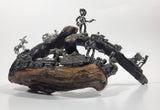 Vintage Drift Wood Coal Train Miner Western Bandit Folk Art Drift Wood Sculpture 9 1/2" Wide