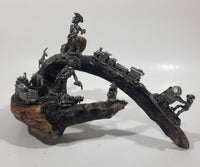 Vintage Drift Wood Coal Train Miner Western Bandit Folk Art Drift Wood Sculpture 9 1/2" Wide