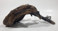 Vintage Drift Wood Coal Train Miner Western Bandit Folk Art Drift Wood Sculpture 9 1/2" Wide