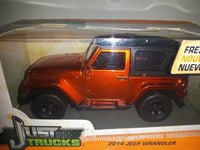 2016 Jada Just Trucks Fresh Ride 2014 Jeep Wrangler Metallic Orange 1/32 Scale Die Cast Toy Car Vehicle New in Box