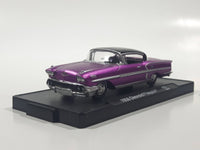 M2 Machines Auto Drivers 1958 Chevrolet Impala Pink Purple 1/64 Scale Die Cast Toy Car Vehicle in Case R37 16-07