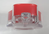 1982 - 2008 Mickey Mouse Cello Bass Violin Fiddle Shaped Clear and Red 6 1/2" Tall Plastic Clock