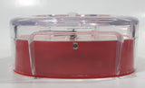 1982 - 2008 Mickey Mouse Cello Bass Violin Fiddle Shaped Clear and Red 6 1/2" Tall Plastic Clock