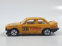 Unknown Brand Turbo #16 Yellow Die Cast Toy Car Vehicle