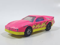 1994 Matchbox Pontiac Firebird Racer Hot pink and Fluorescent Yellow Die Cast Toy Car Vehicle