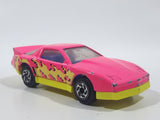 1994 Matchbox Pontiac Firebird Racer Hot pink and Fluorescent Yellow Die Cast Toy Car Vehicle