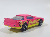 1994 Matchbox Pontiac Firebird Racer Hot pink and Fluorescent Yellow Die Cast Toy Car Vehicle