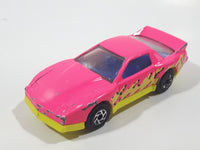 1994 Matchbox Pontiac Firebird Racer Hot pink and Fluorescent Yellow Die Cast Toy Car Vehicle