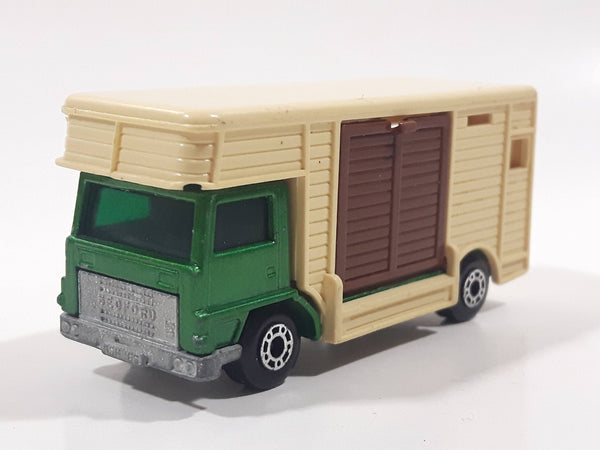 Vintage 1977 Lesney Matchbox Superfast No. 40 Bedford Horse Box Truck Green and Beige Die Cast Toy Car Vehicle