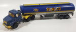 Rare Vintage Majorette Super Movers Semi Tractor Truck and Tanker Trailer Sunoco Blue and Yellow 1/60 Scale Die Cast Toy Car Vehicle