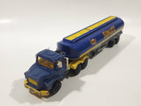 Rare Vintage Majorette Super Movers Semi Tractor Truck and Tanker Trailer Sunoco Blue and Yellow 1/60 Scale Die Cast Toy Car Vehicle