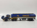 Rare Vintage Majorette Super Movers Semi Tractor Truck and Tanker Trailer Sunoco Blue and Yellow 1/60 Scale Die Cast Toy Car Vehicle