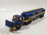 Rare Vintage Majorette Super Movers Semi Tractor Truck and Tanker Trailer Sunoco Blue and Yellow 1/60 Scale Die Cast Toy Car Vehicle
