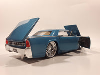 Jada Dub City No. 90609 1963 Lincoln Continental Blue 1/24 Scale Die Cast Toy Car Vehicle with Suicide Doors