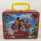 2013 Sony Pictures Animation Cloudy with a chance of Meatballs 2 Movie Film Red Embossed Tin Metal Lunch Box